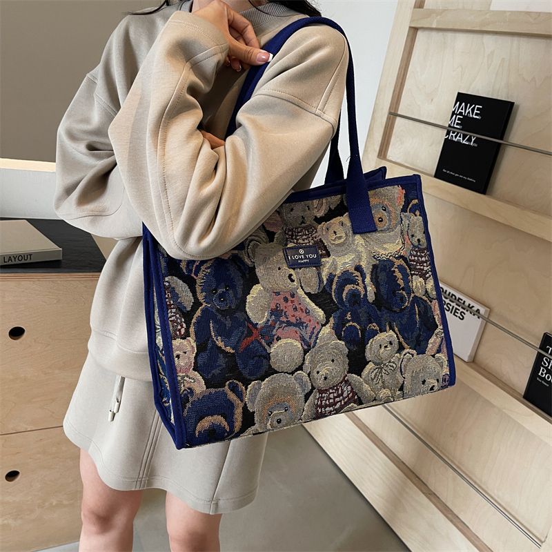 Large-capacity bag 2025 new model bag, women's large bag, ins niche design single-shoulder bag, student tote bag for class Specification drawing