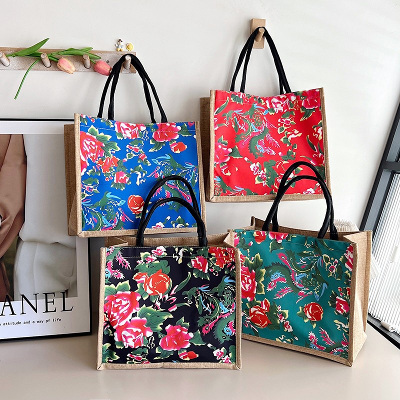 The 2024 new canvas printed single-shoulder bag is a fashionable and stylish portable storage bag for shopping and a hot seller among women full figure
