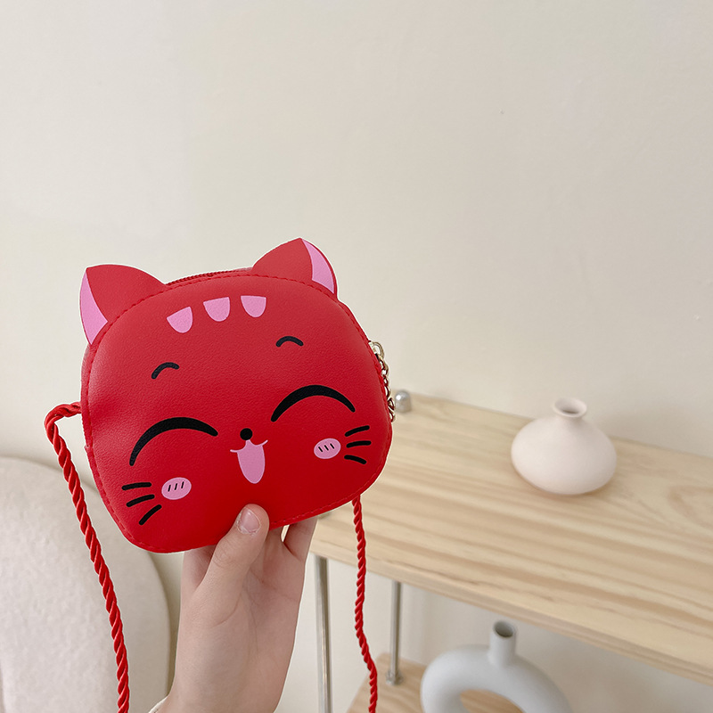 Simple mini princess coin purse 2024 New style cute and fashionable little cat children's crossbody bag cartoon bag for export Application Scenario