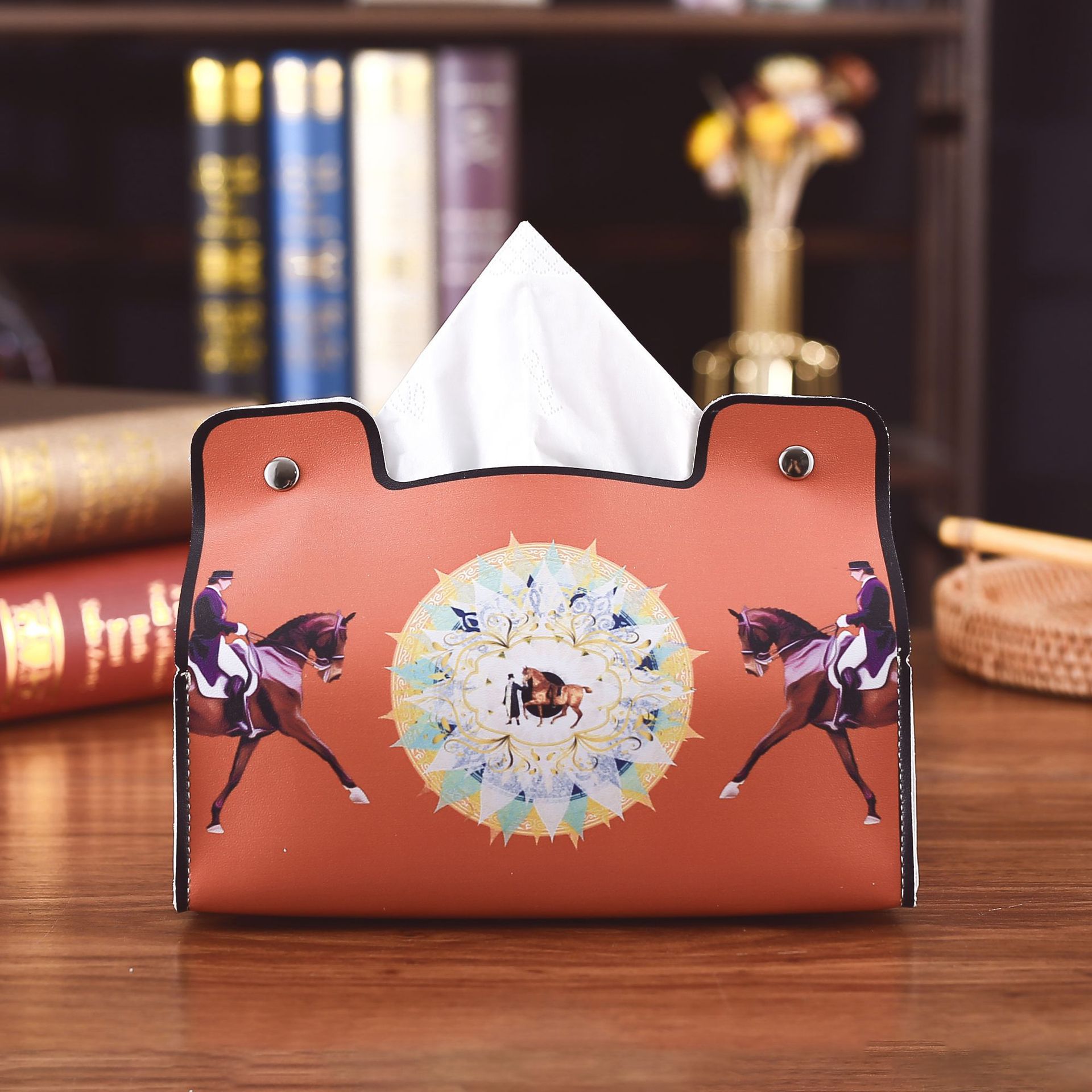 European retro Roman tissue box, household table napkin box, creative car tissue box, storage bag, tissue bag details Picture