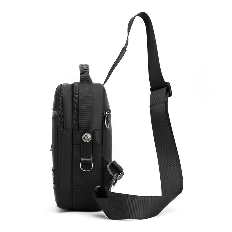 New men's casual chest bag, Korean-style crossbody small bag, multi-functional waterproof Oxford fabric men's bag, outdoor crossbody bag Specification drawing