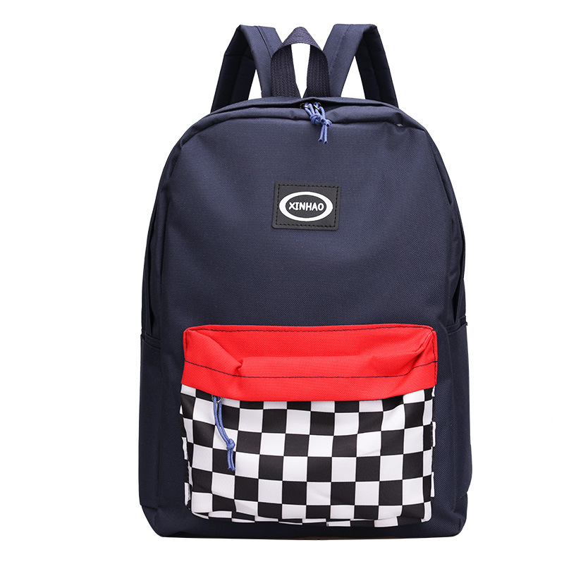 New checkered backpack for female college students, high school and junior high school students, large-capacity backpack, Korean version checkered simple backpack Item Picture