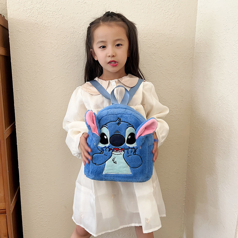 Cross-border new Japanese-style ins plush toy Teddy, fashionable and cute backpack, kindergarten boys' and girls' schoolbags Specification drawing