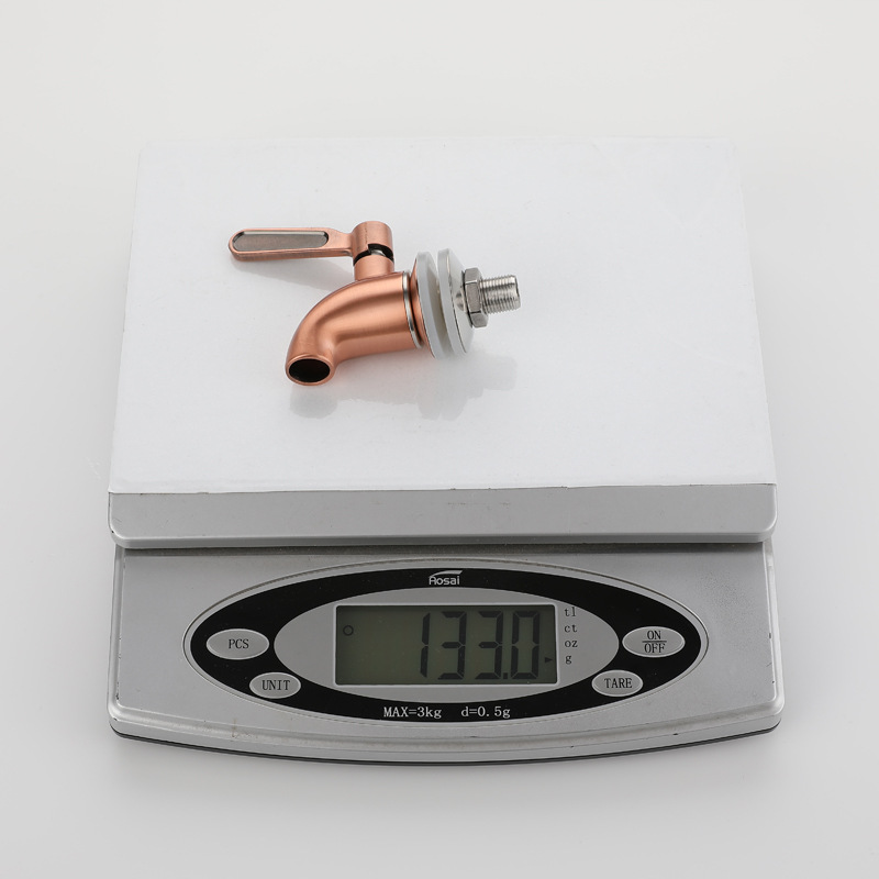 304 stainless steel golden wine bucket faucet, beverage juice boiling water bucket faucet, ball valve, brewing wine jar head, beer faucet details Picture