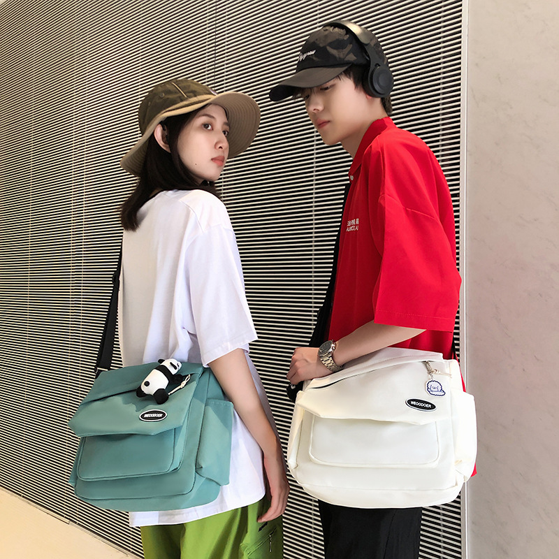 Ins-style Korean style versatile large-capacity crossbody bag, Japanese female college student class bag that can carry schoolbag, postman single-shoulder Specification drawing