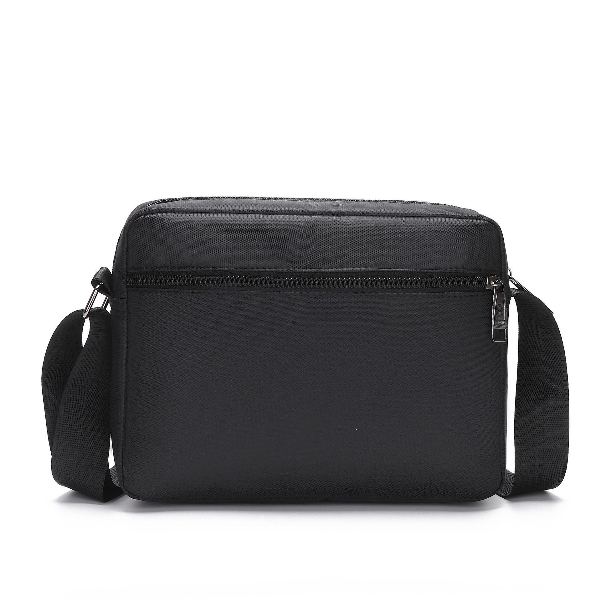 Men's simple commuting single-shoulder bag with multiple zippers, classic crossbody bag, business cashier fee collection, street stall business bag for men Item Picture