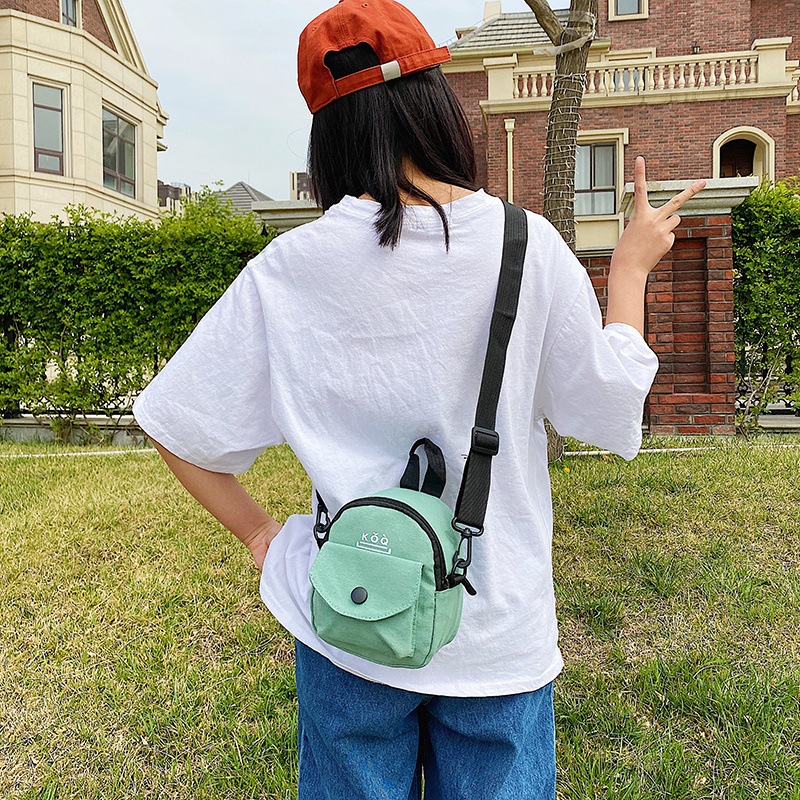 New product from the manufacturer: 2020 Spring New style Korean ins canvas women's bag, Korean style trendy and individualistic single-shoulder crossbody small square bag Specification drawing