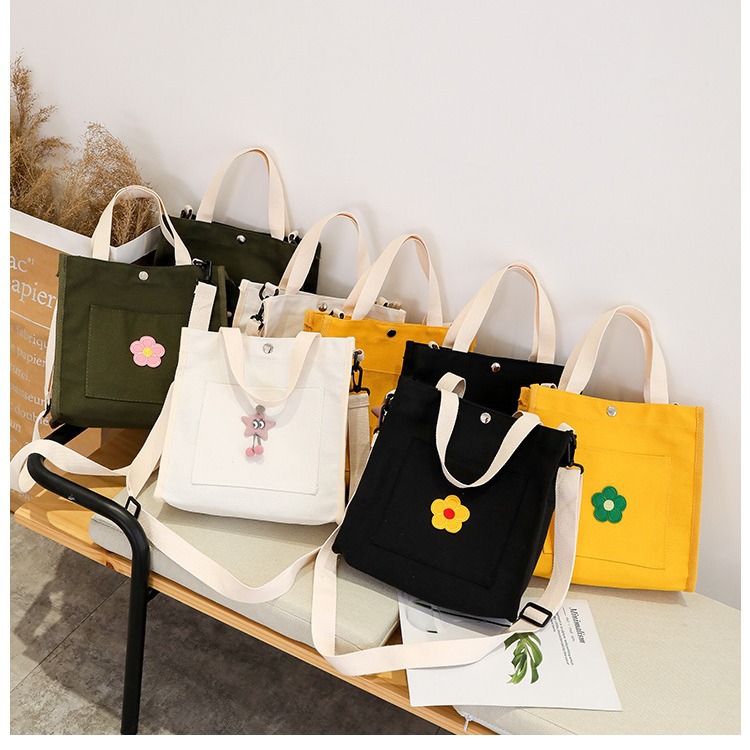 Stylish and simple canvas bag 2024 new Korean version large-capacity handbag, women's single-shoulder crossbody bag, one-piece consignment full figure
