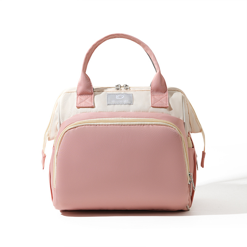 New solid-color fashionable double-shoulder mommy bag, large-capacity baby bag, new medium-sized baby bag with milk on the back Specification drawing