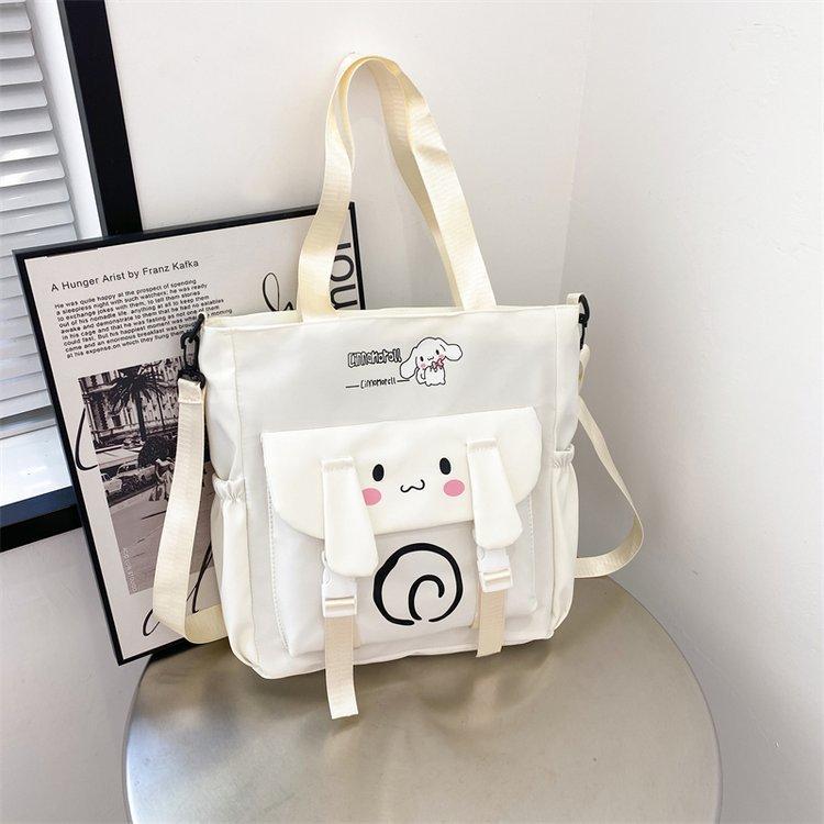 Foreign trade women's bag, large capacity bucket bag, 2024 new style nylon fabric cute cartoon dog shoulder bag, crossbody bag undefined