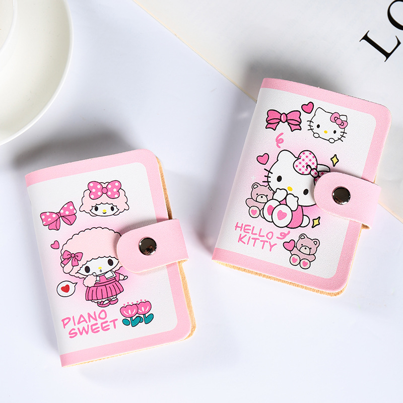 Cartoon cat card case, cute card holder for ladies and students, teenage girl ID card holder, anti-demagnetization, multi-functional Specification drawing