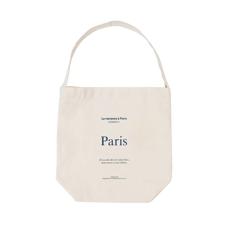 【 In Stock 】E93 Korean-style chic Artistic and Fresh Canvas Bag, hand-held cloth bag, shopping bag, printed words for mother and daughter Item Picture