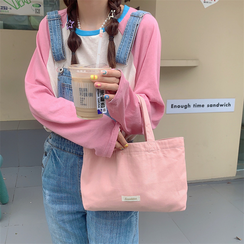 3741 canvas bag, a versatile casual handbag for women, a 2023 new Korean-style cloth bag for shopping outside Specification drawing