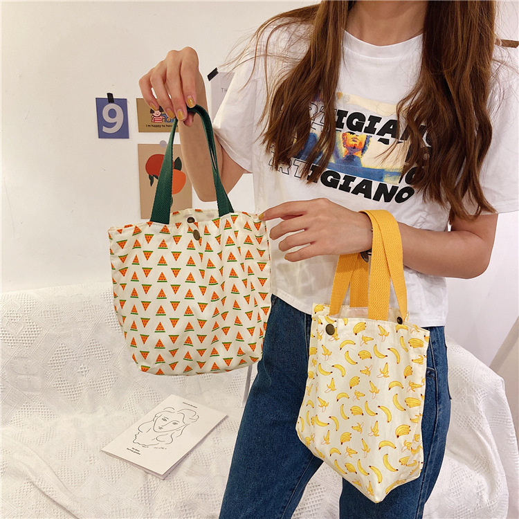 0692 Artistic New Floral Print Handbag Mini Canvas Bag Casual Ladies' hand-held Bag Manufacturer wholesale details Picture