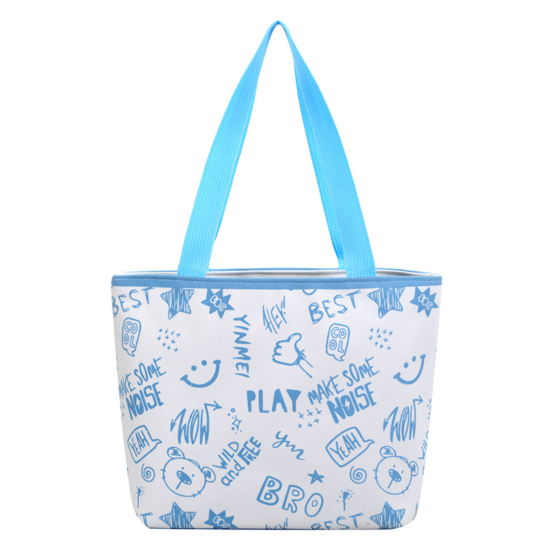 The 2025 summer new simple tote bag, a fresh and elegant printed bag, and a large-capacity commuting single-shoulder bag for women Item Picture