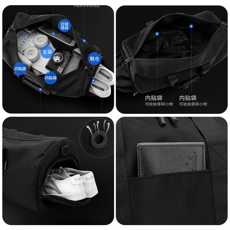 WEPOWER's new solid-color minimalist fitness bag, multi-functional yoga bag and large-capacity dry-wet separation travel bag Specification drawing
