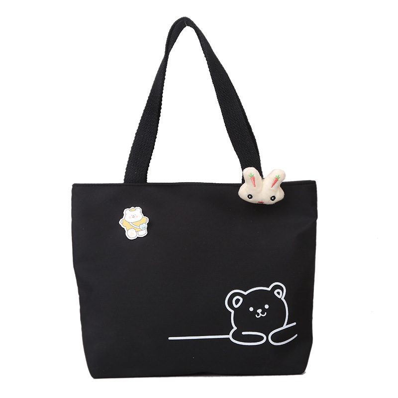 Japanese-style canvas bag, small handbag, casual and fashionable handbag, shoulder bag, light and convenient for going out, women's bag, small student shoulder bag Item Picture