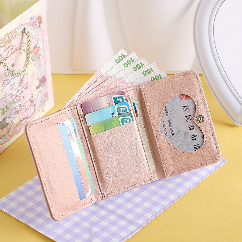 The "Girl Dream Spring Picnic Series" popular rabbit-bear student wallet, anti-demagnetization multi-slot magnetic buckle coin purse, mini Specification drawing