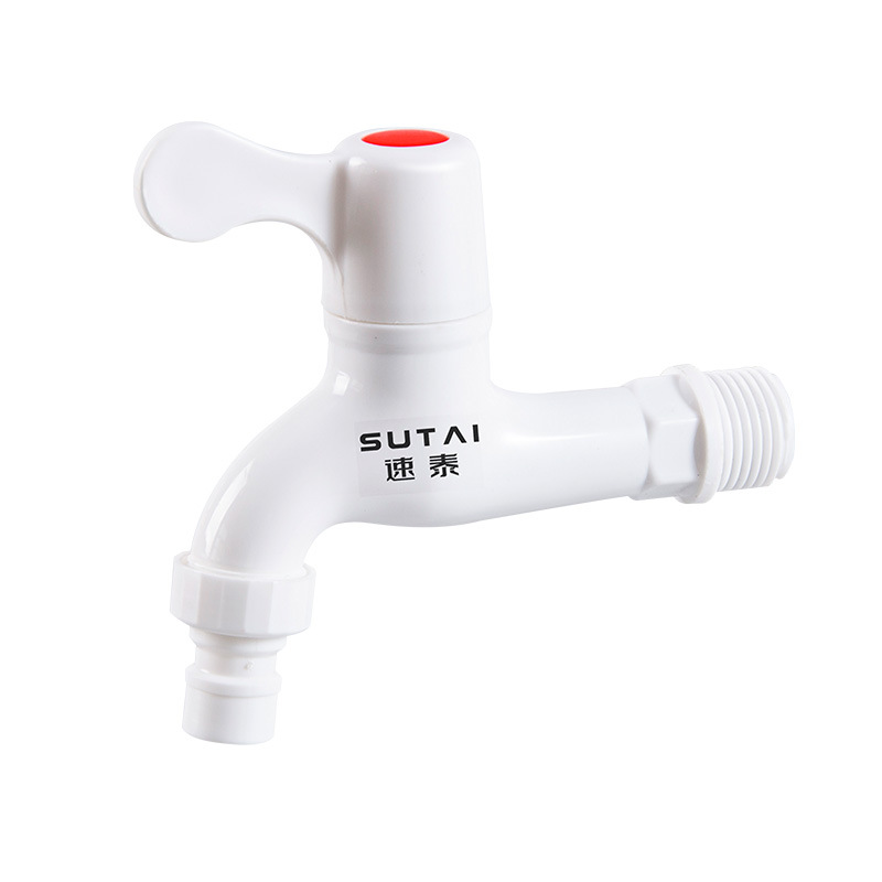 Extended household PP plastic faucet, 4-point and 6-point leak-proof and crack-proof, long-lasting and durable tap water washing machine faucet Item Picture