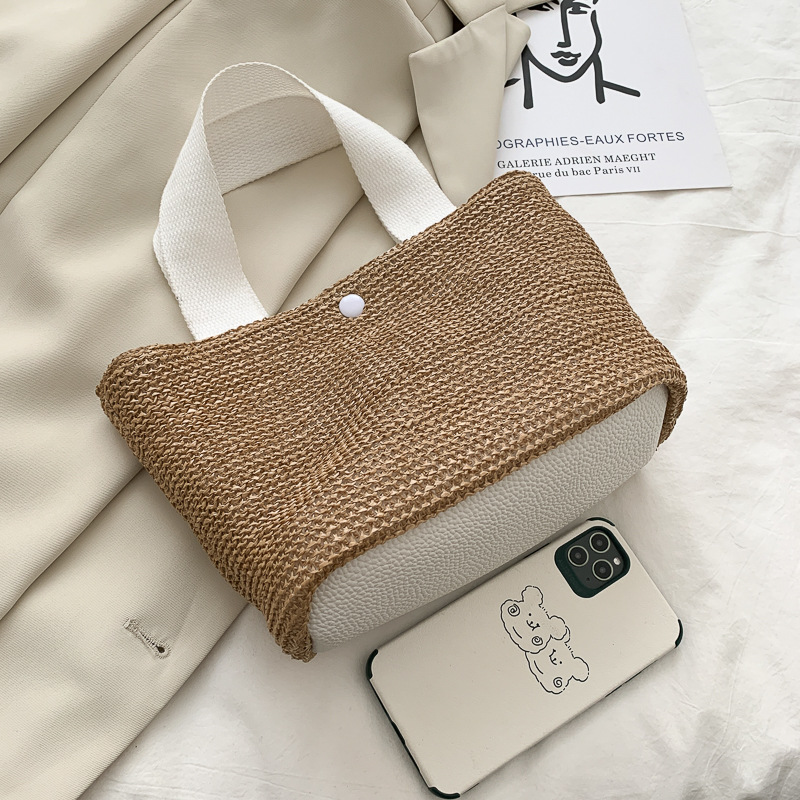 ins2020 New trendy summer beach vacation fashion woven bag, retro handbag, straw woven bag for women Specification drawing