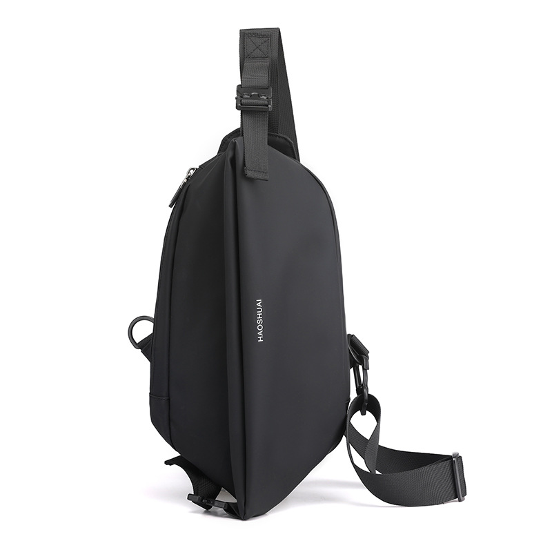 HAOSHUAI's new trendy men's chest bag, fashionable and casual shoulder bag, multi-functional waterproof crossbody bag for cross-border use Specification drawing
