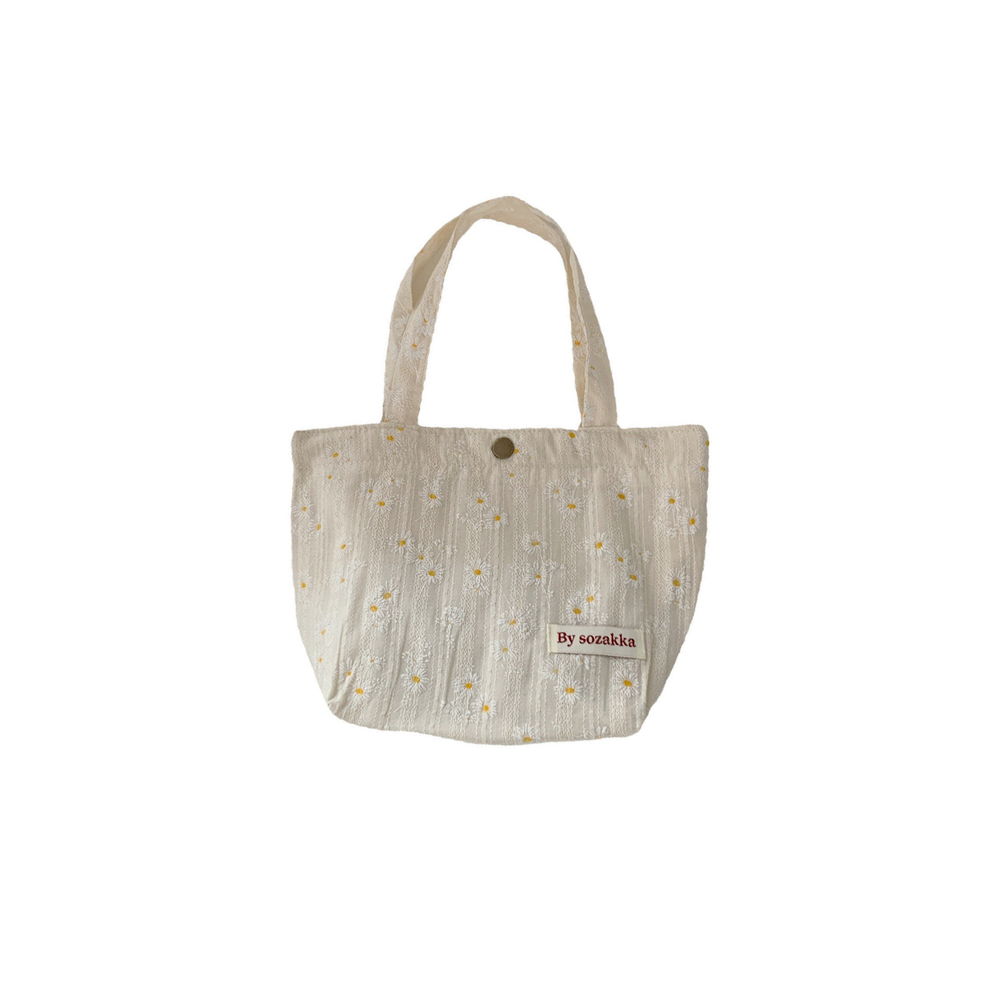 26274 New artistic and fresh hand-held bento bag, casual ladies' hand-held bag supply, snack storage bag Item Picture
