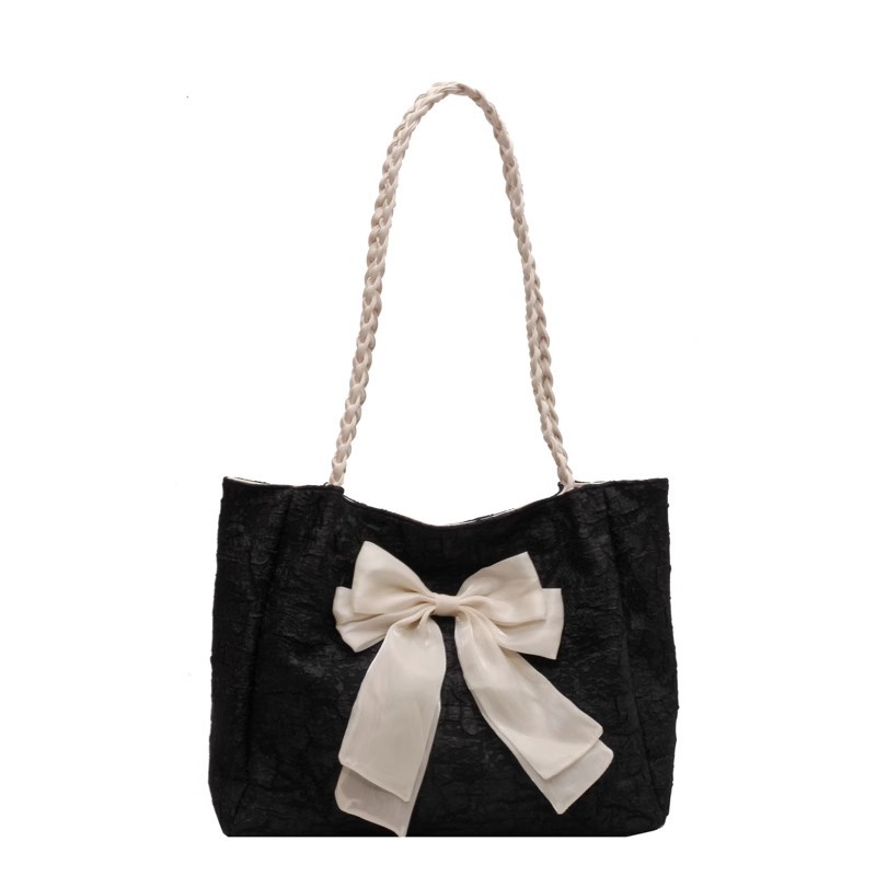 Large-capacity bow bag for women, 2023 new trendy, fashionable and sweet single-shoulder bag, student commuting tote bag Item Picture