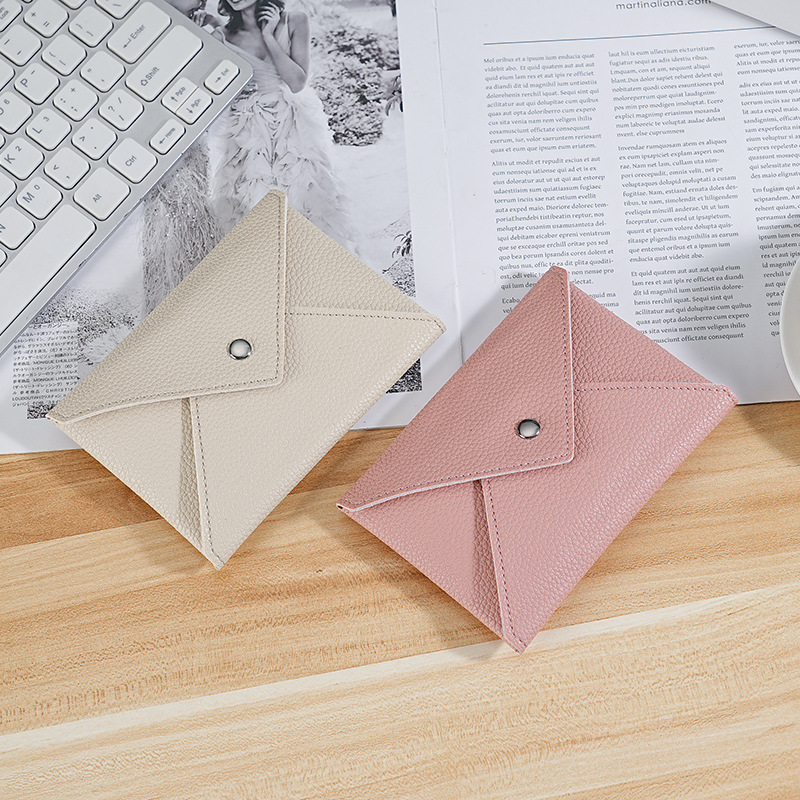 New trendy PU card case and card holder for women's wallets in foreign trade, simple Korean-style wallet, creative envelope wallet wholesale for women full figure