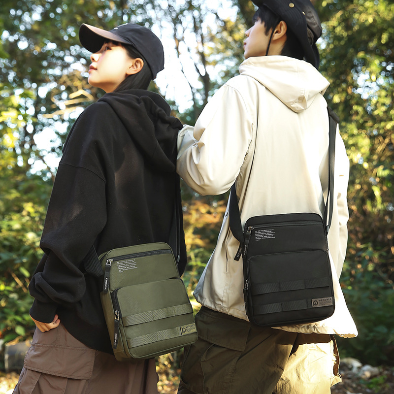 WEPOWER's new fashionable men's business shoulder bag, water-resistant bag, simple and lightweight outdoor crossbody bag details Picture