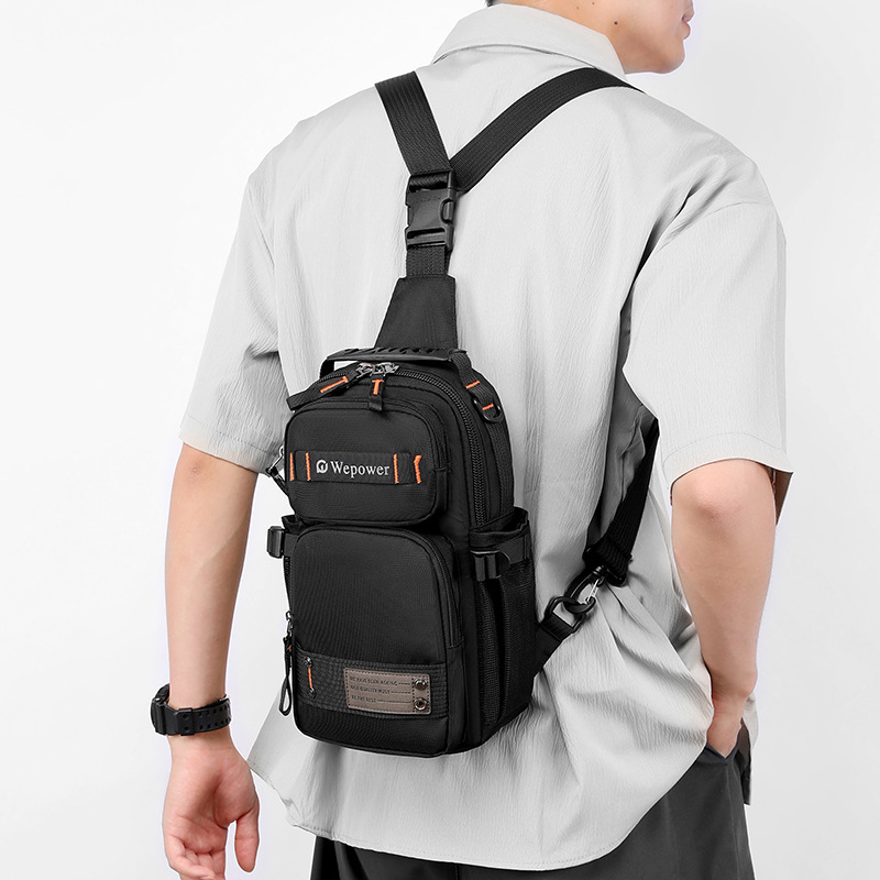 WEPOWER's new fashionable men's chest bag, multi-functional dual-purpose backpack, small backpack, outdoor single-shoulder crossbody bag details Picture