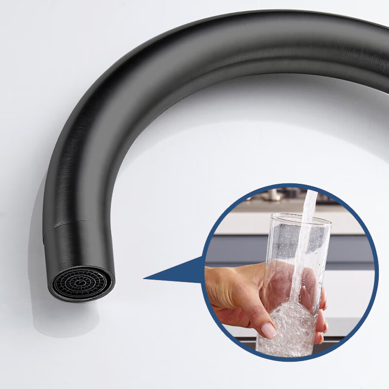 Libokang Sanitary Ware wholesale black stainless steel kitchen sink faucet, hot and cold foreign trade kitchen faucet Specification drawing