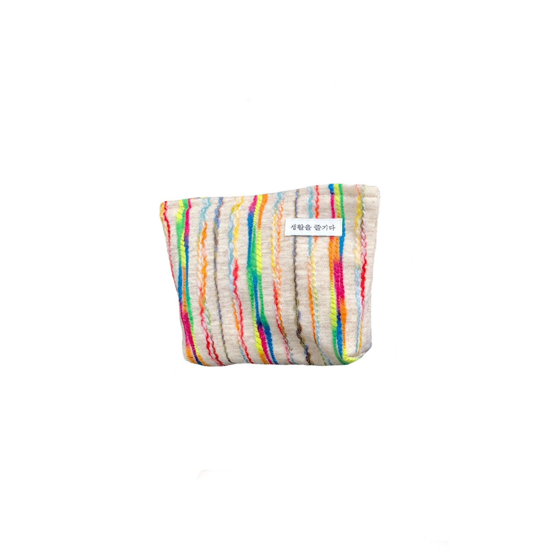 28131 InS-style color-blocking makeup bag, storage and organization bag for miscellaneous items, cute and easy to hold together, ladies' pocket money bag Item Picture
