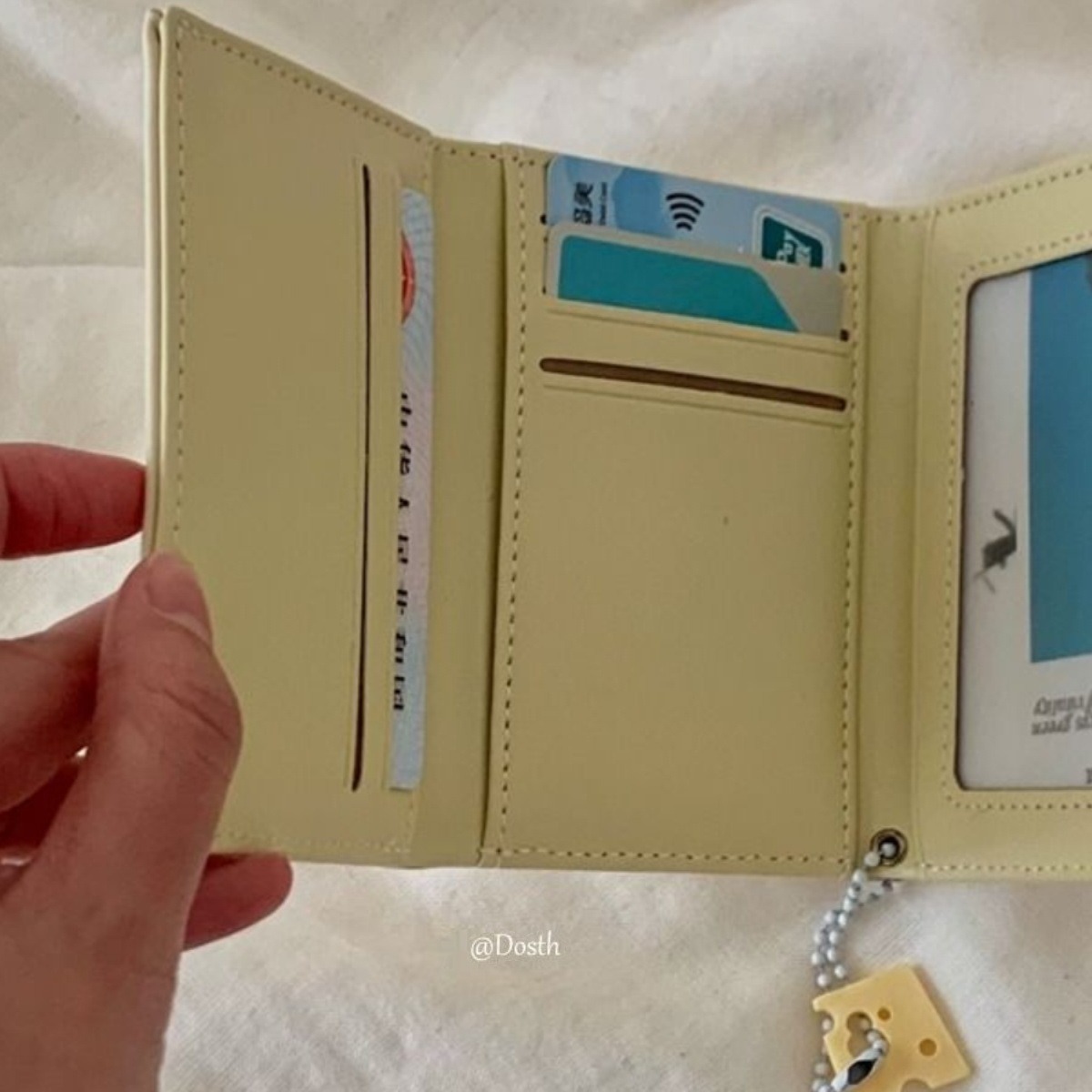 Cheese and cheese short small wallet for girls 2023 New style student cute cartoon large-capacity card bag three-fold wallet details Picture