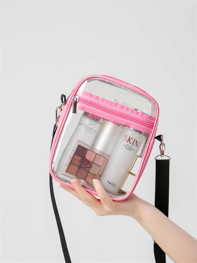 Cross-border transparent PVC single-shoulder crossbody bag, women's ins jelly bag, versatile and simple swimming bag, summer waterproof small square bag detail image 9