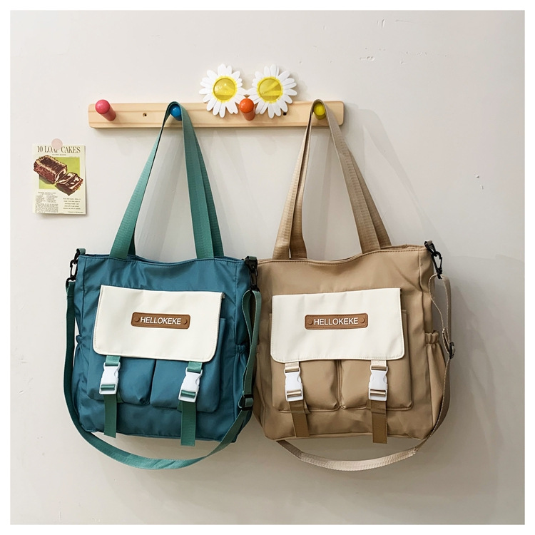 The 2024 new large-capacity casual Harajuku style crossbody bag and the trendy, simple and color-matched single-shoulder bag are selling well details Picture