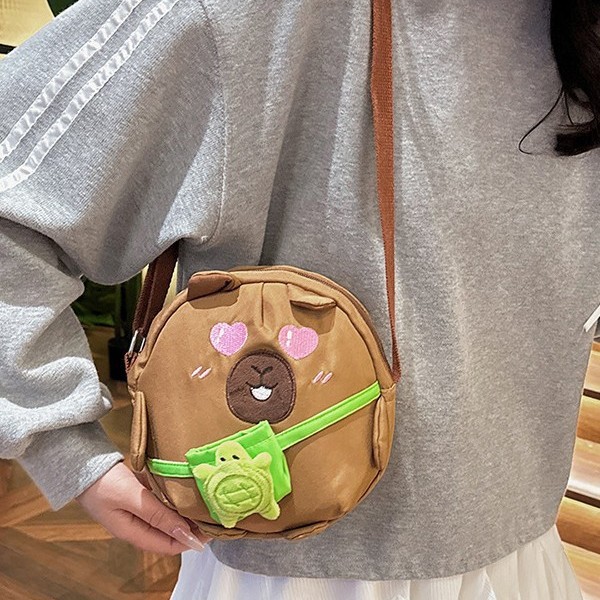 New Capibara crossbody bag, canvas capybara back, turtle cartoon bag, penguin bag, Husky children's backpack Specification drawing