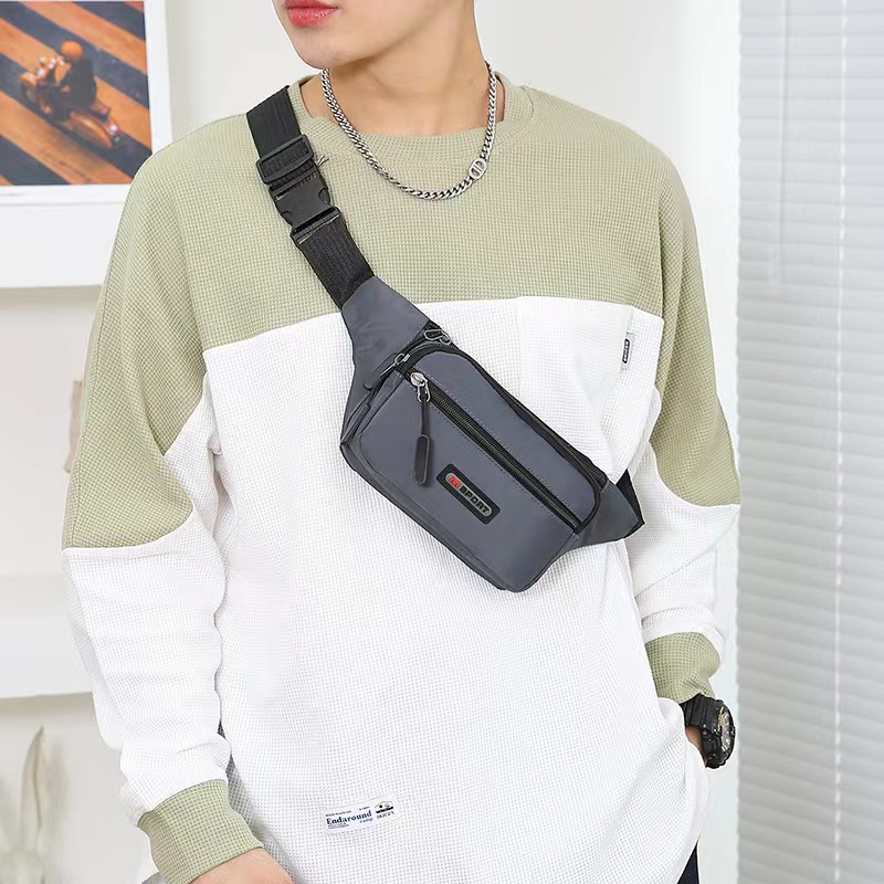 Cross-border men's waist bag, outdoor sports chest bag, single-shoulder crossbody bag, large-capacity cash register bag, women's durable thickened waist bag Application Scenario