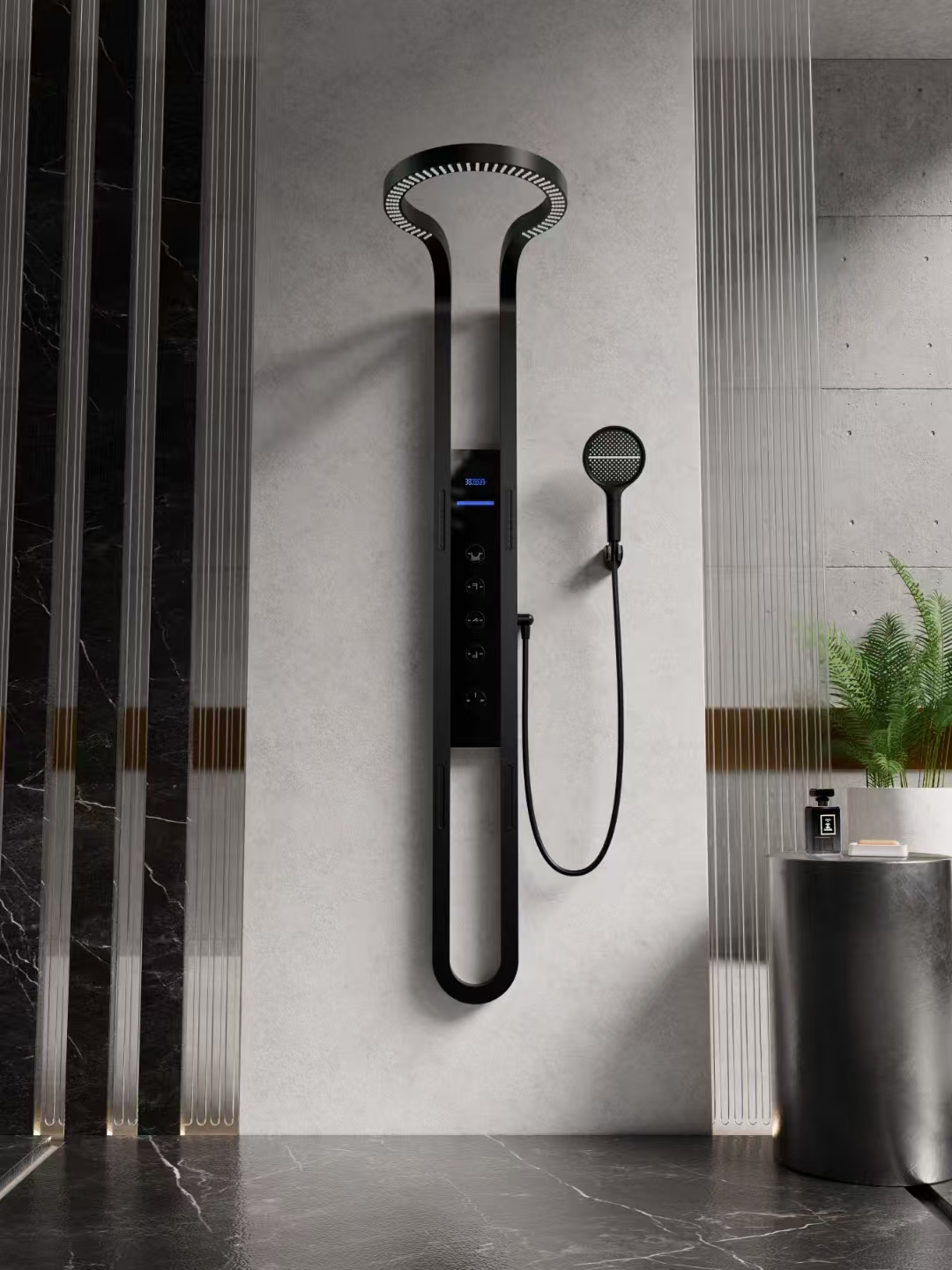 Copper waterway showerhead set, explosion-proof, pressure-resistant, sturdy and durable full figure
