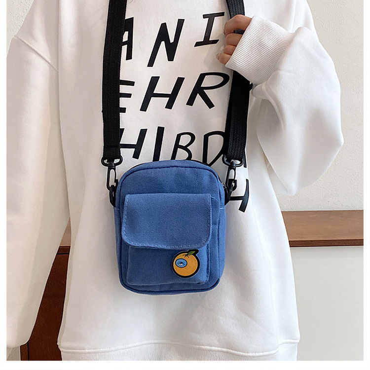 Cute little bag for girls 2024 New trendy and energetic girl student phone bag, Japanese-style fresh and clean crossbody canvas bag undefined