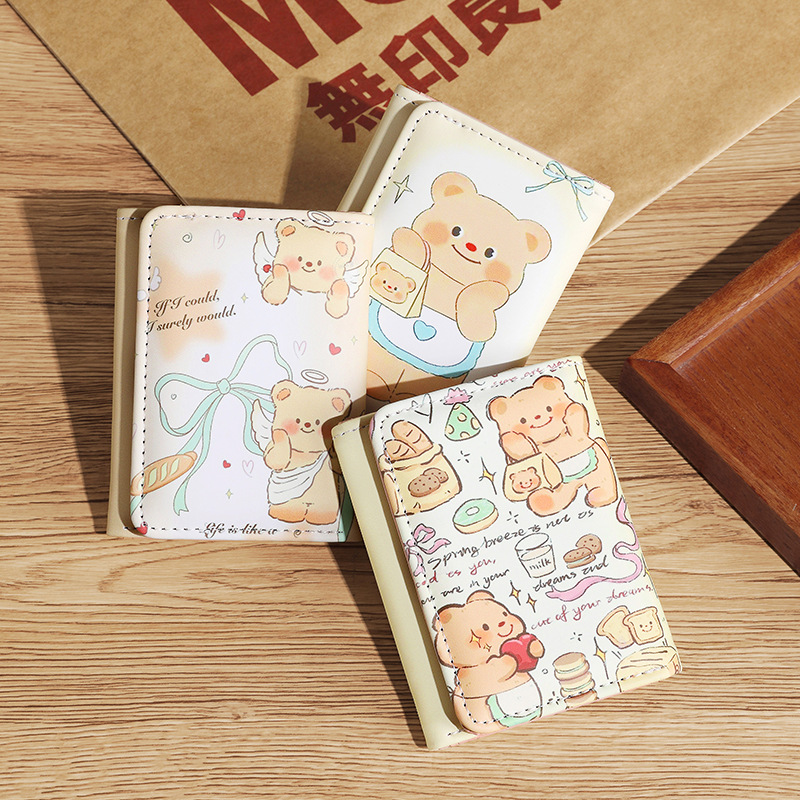 ins cute animal bear coin purse case, leather case, two-in-one motor vehicle license plate and driver's license book Application Scenario