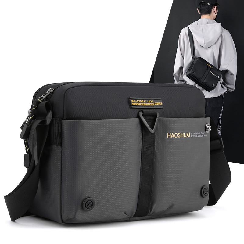 New cross-border men's crossbody bag, outdoor sports single-shoulder bag, fashionable and casual men's bag, simple business briefcase full figure
