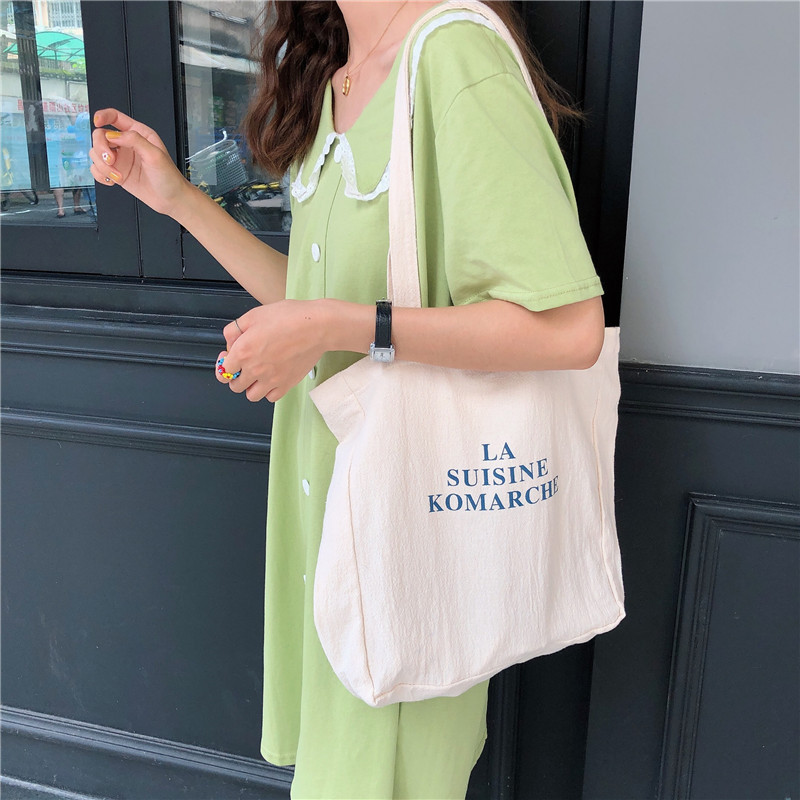 【 In Stock 】96152 Korean fresh and clean handbag, single-shoulder bag wholesale, student casual hand-held shopping bag for women full figure