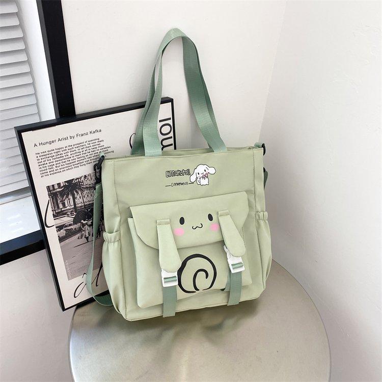 Foreign trade women's bag, large capacity bucket bag, 2024 new style nylon fabric cute cartoon dog shoulder bag, crossbody bag undefined