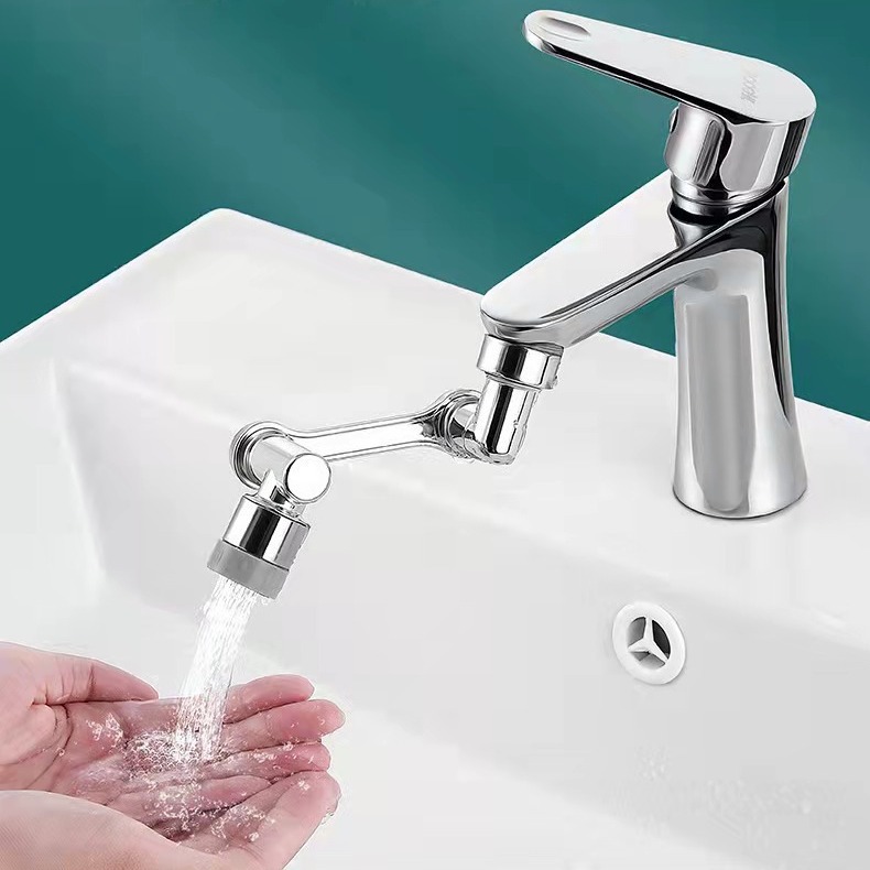 Mechanical arm faucet, spout foaming device, universal rotating water outlet extension device, washbasin for household use full figure