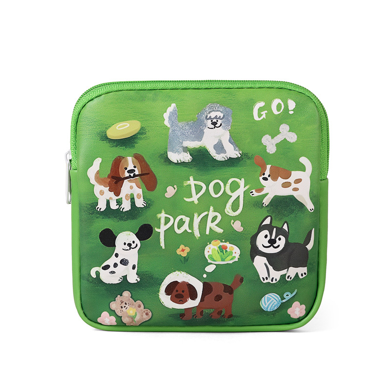 Spring outing puppy sanitary napkin storage bag, sanitary napkins, coin purse, headphones, data cable, portable student menstrual kit Item Picture