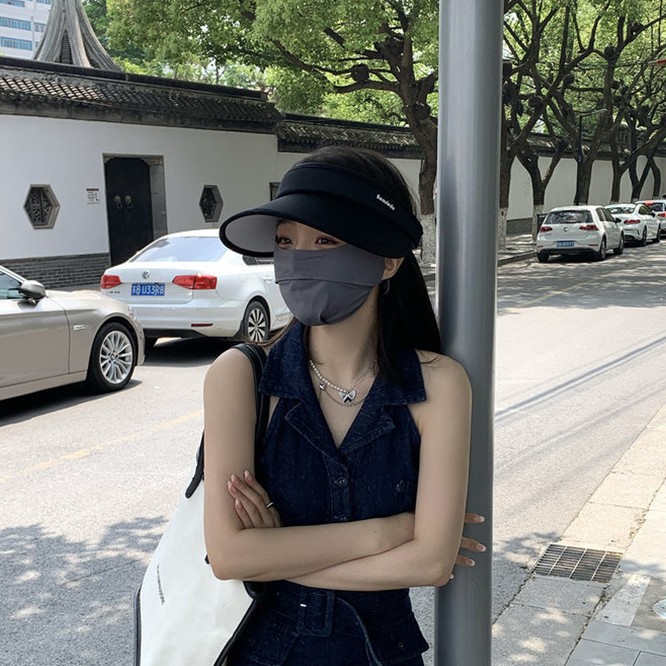 Summer new style summer wide-brimmed sun protection hats, women's UV protection sun hats, open-top hats, cycling sun hats Specification drawing
