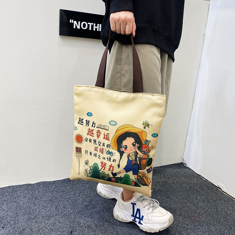 Canvas bags for female students in summer, large-capacity canvas bags, one-piece consignment, large-capacity single-shoulder bags wholesale details Picture