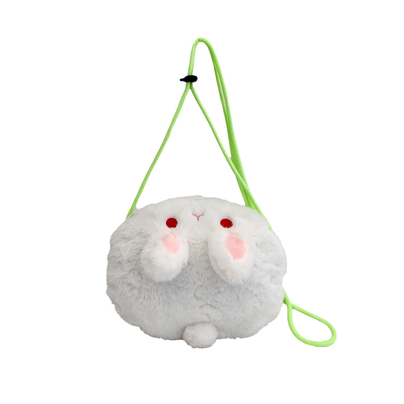 2022 Winter New Children's cartoon cute plush rabbit, girlish accessory, single-shoulder crossbody mobile phone small bag Item Picture