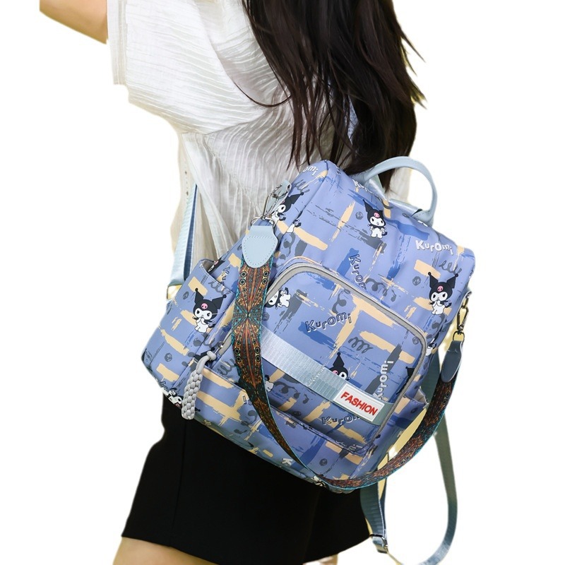 Spring dual-shoulder single-back mom bag, polyester large-capacity tote backpack, high-end mom bag, Oxford cloth bag Item Picture
