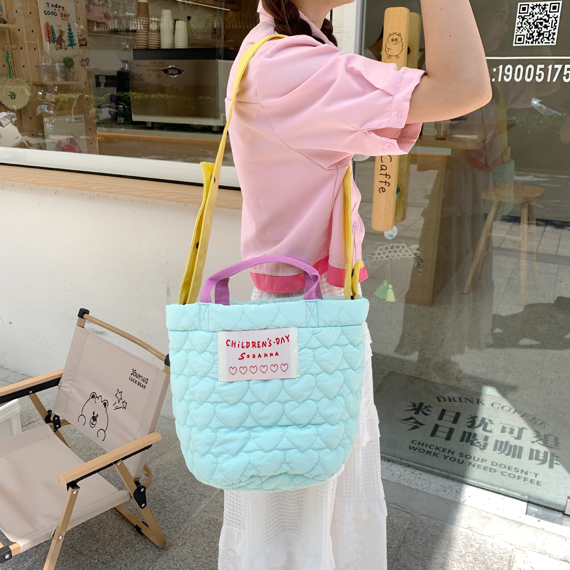 3765 [In Stock] The same style handbag as Zhao Lusi, large capacity taro purple hand-held crossbody bag, Mommy bag Specification drawing